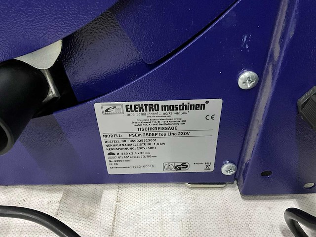 Elektro maschinen - psem 2505p top line - zaagmachine - afbeelding 9 van  19