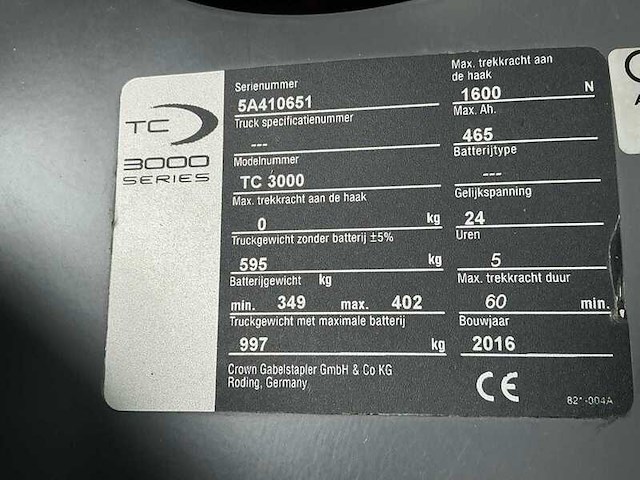 Elektro trekker, crown, tc-3000, grijs, 2016 - afbeelding 2 van  11