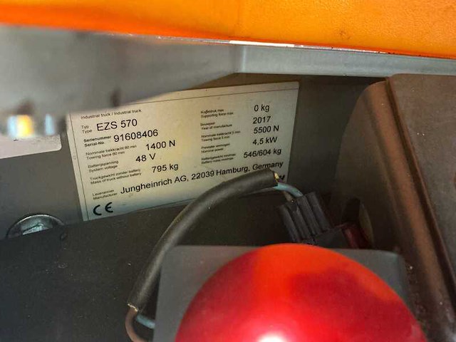 Elektro trekker, jungheinrich, esz-570, geel, 2017 - afbeelding 10 van  13