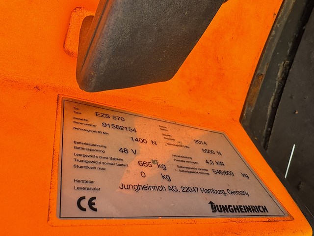 Elektro trekker, jungheinrich, esz-570, geel, 2017 - afbeelding 7 van  14