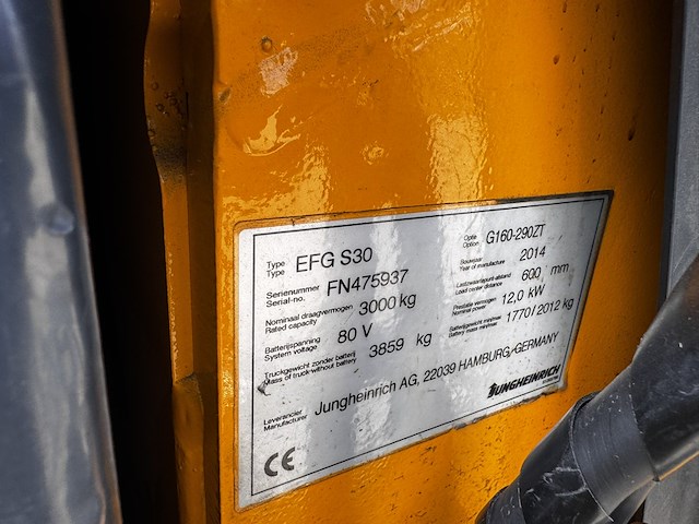 Elektro trekker, jungheinrich, ezs-350-a-ftf, geel, 2018, elektrisch - afbeelding 14 van  16