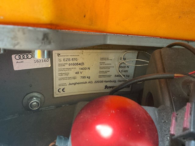 Elektro trekker jungheinrich, ezs-350-a-ftf, geel, bouwjaar 2018, elektrisch - afbeelding 6 van  14