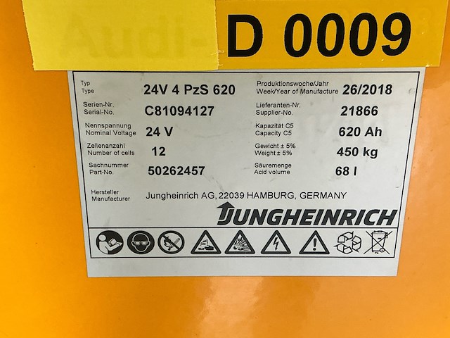 Elektro trekker jungheinrich, ezs-350-a-ftf, geel, bouwjaar 2018, elektrisch - afbeelding 6 van  14