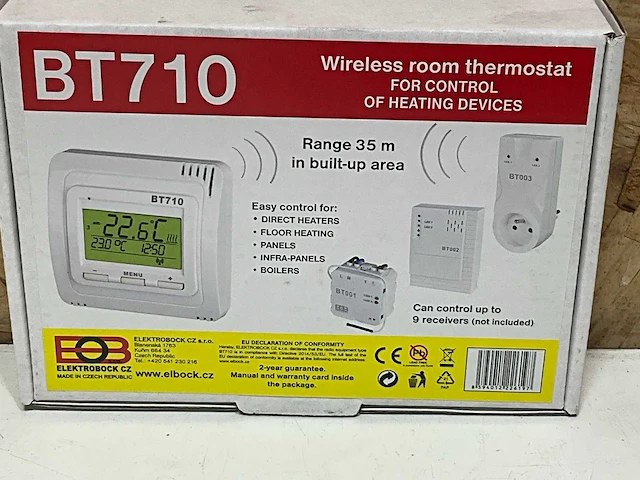 Elektrobock bt710 draadloze thermostaat voor infrarood verwarming - afbeelding 2 van  2