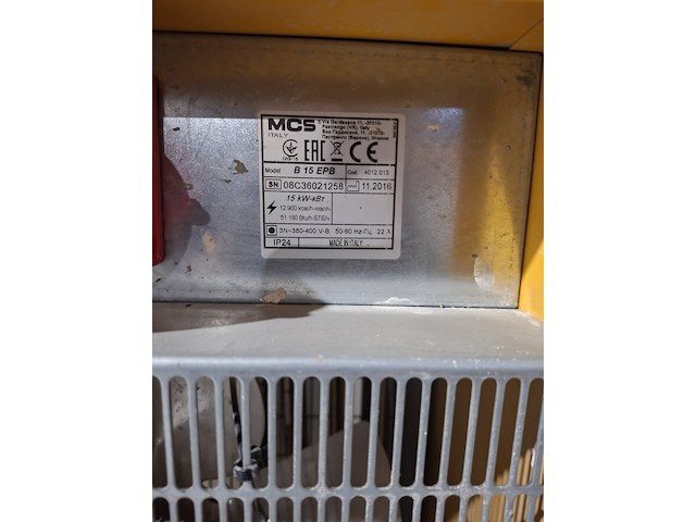 Elektroheater 15kw 400v master, b15epb, bouwjaar 2016 - afbeelding 5 van  6