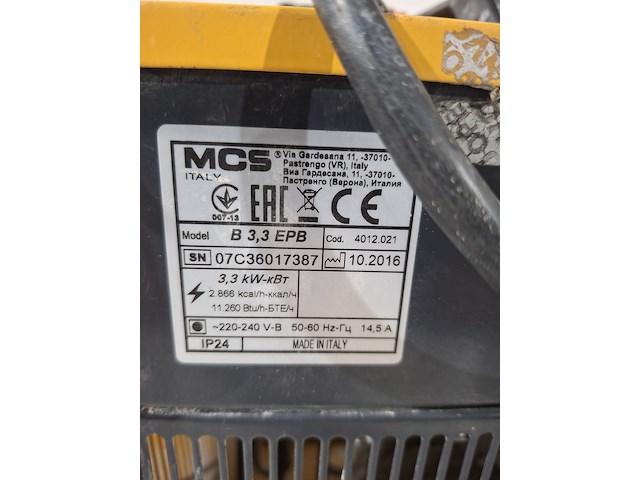 Elektroheater 3kw 230v master, b3.3epb, bouwjaar 2016 - afbeelding 5 van  6