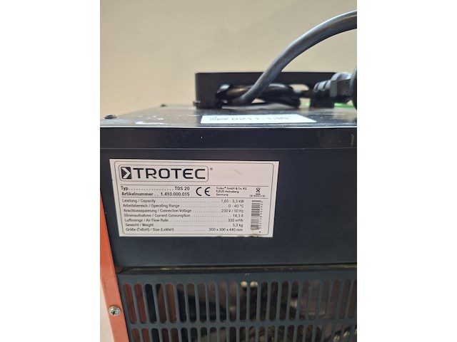 Elektroheater 3kw 230v, trotec, tds 20, 2014 - afbeelding 3 van  5