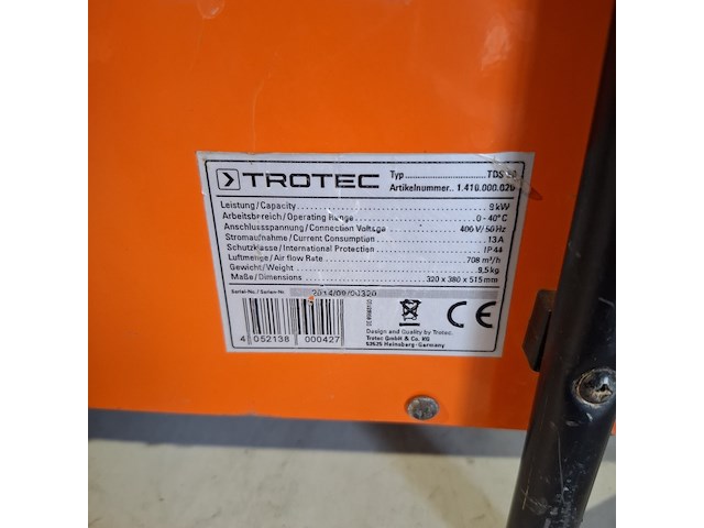 Elektroheater 9kw 400v trotec, tds 50, bouwjaar 2014 - afbeelding 5 van  5