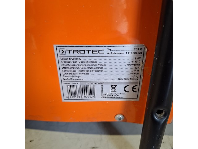Elektroheater 9kw 400v trotec, tds 50, bouwjaar 2014 - afbeelding 5 van  5
