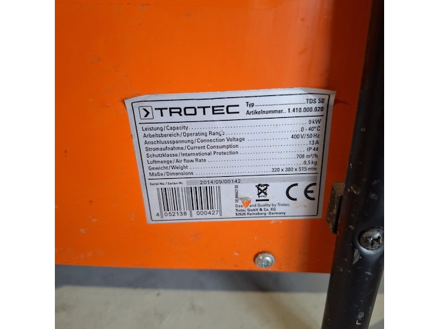 Elektroheater 9kw 400v trotec, tds 50, bouwjaar 2014 - afbeelding 5 van  5