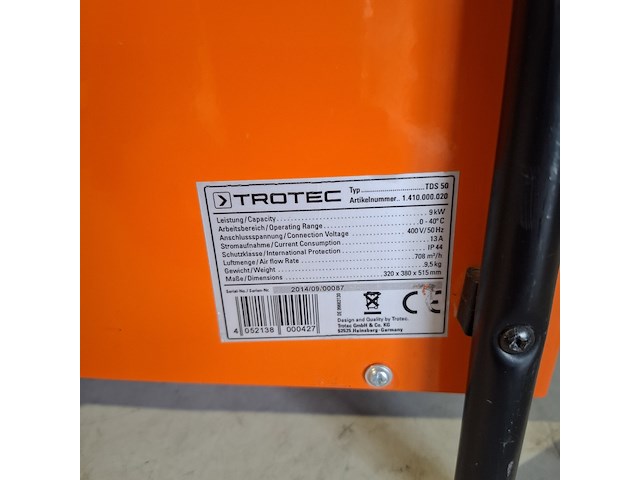Elektroheater 9kw 400v trotec, tds 50, bouwjaar 2014 - afbeelding 5 van  5