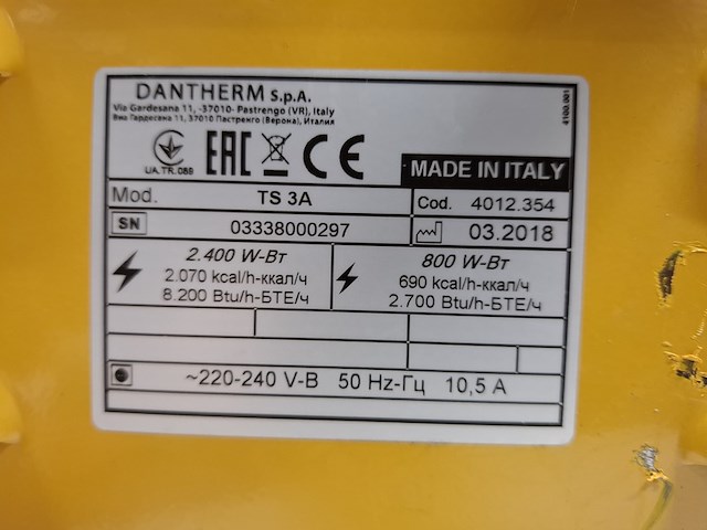 Elektroheater infrarood 3kw 230v (red rad) master, ts3a, bouwjaar 2018 - afbeelding 4 van  4