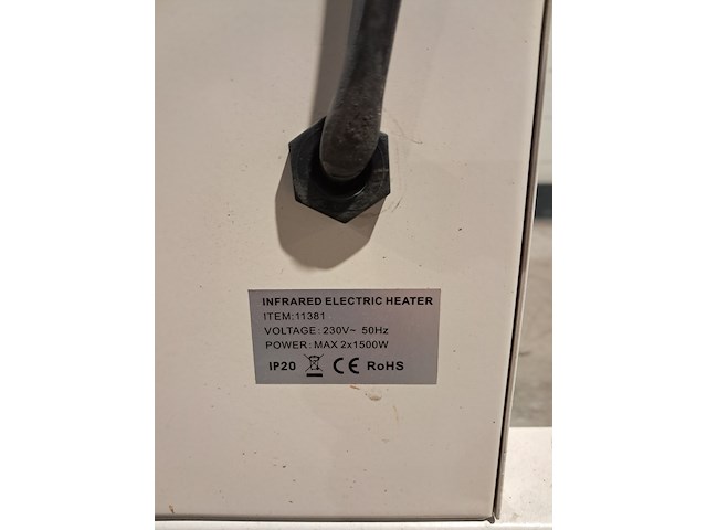 Elektroheater infrarood 3kw 230v (red rad) ningbo vertak, jd02001, bouwjaar 2019 - afbeelding 7 van  9