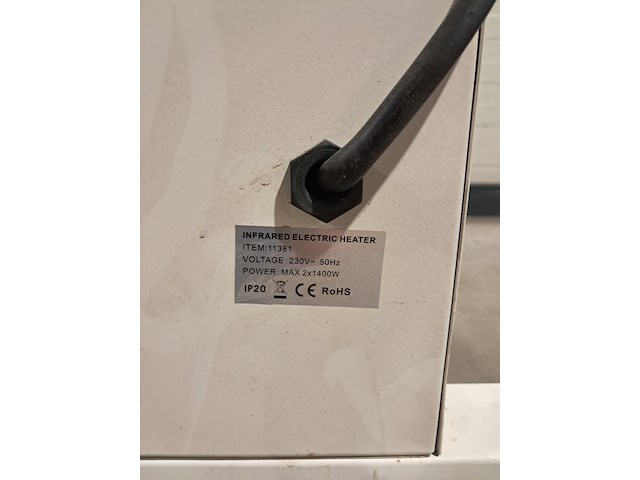 Elektroheater infrarood 3kw 230v (red rad) ningbo vertak, jd02001, bouwjaar 2022 - afbeelding 7 van  9