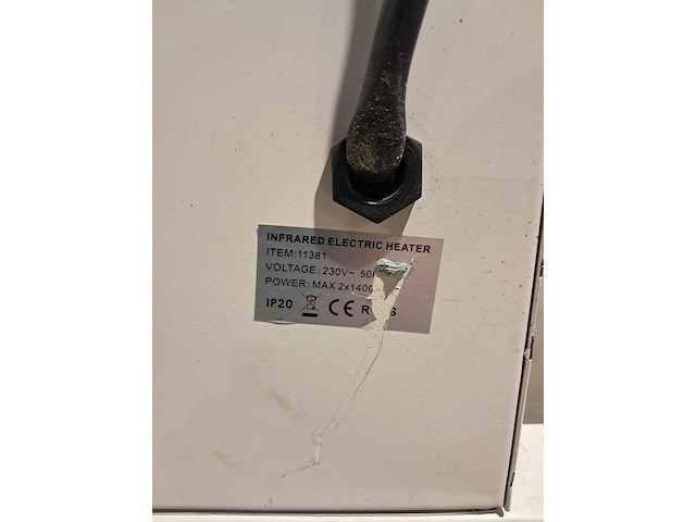 Elektroheater infrarood 3kw 230v (red rad) ningbo vertak, jd02001, bouwjaar 2024 - afbeelding 9 van  19