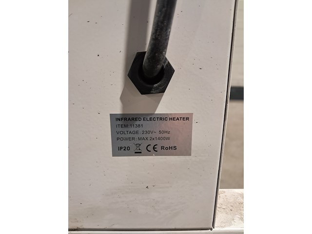 Elektroheater infrarood 3kw 230v (red rad) ningbo vertak, jd02001, bouwjaar 2024 - afbeelding 18 van  19