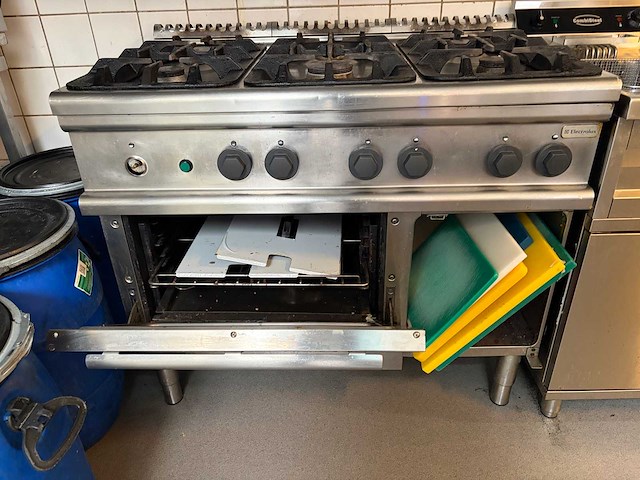 Elektrolux electrolux professionele 6-pits gaskooklijn met gasoven. - afbeelding 2 van  6