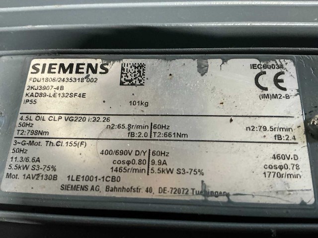 Elektromotor met vertragingskast en machine - afbeelding 2 van  7