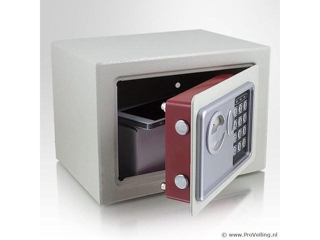 Elektronische minikluis - 23 x 17 x 17 cm - lichtgrijs - afbeelding 1 van  4