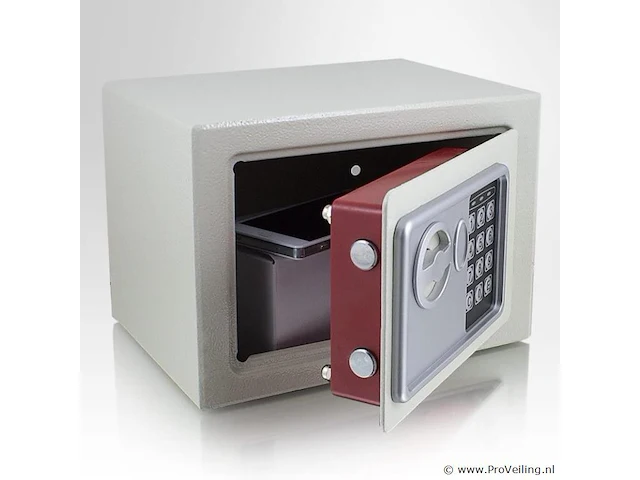 Elektronische minikluis - 23 x 17 x 17 cm - lichtgrijs - afbeelding 1 van  4