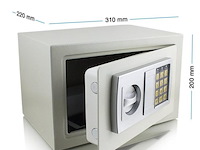 Elektronische wandkluis lichtgrijs 31 x 22 x 20cm - afbeelding 2 van  5