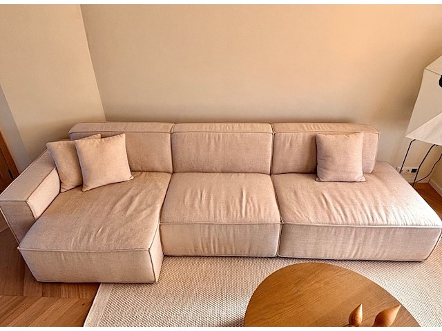 Elementen bank in rechtse opstelling, beige - afbeelding 2 van  12