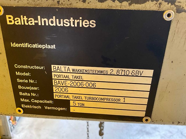 Elephant 5ton portaalkraan - afbeelding 5 van  5