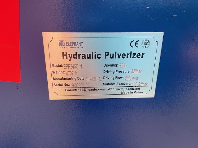 Elephant hydraulische pulverizer-epp245c-n voorzetapparatuur - afbeelding 5 van  14