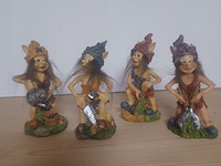 Elfen laafjes beeldjes 4 pcs 14 cm nr zx036 aantal 3 set 12 stuks. - afbeelding 1 van  3