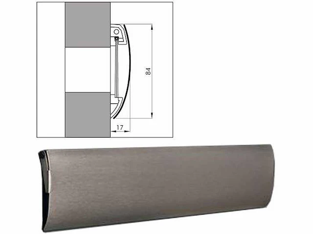Ellen - tochtwerende klep met borstel - 340 x 84 mm - rvs - deurbeslag (2x) - afbeelding 5 van  6