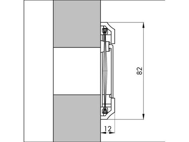 Ellen - tochtwerende klep met borstel - 340 x 84 mm - rvs - deurbeslag (2x) - afbeelding 6 van  6