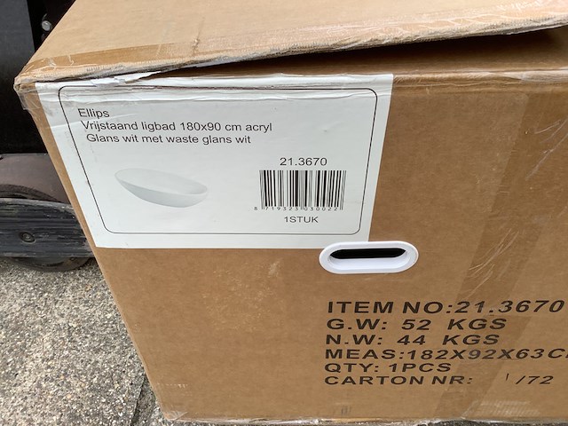 Ellips vrijstaand bad 180x90 wb, 21.3670, wit - afbeelding 9 van  9