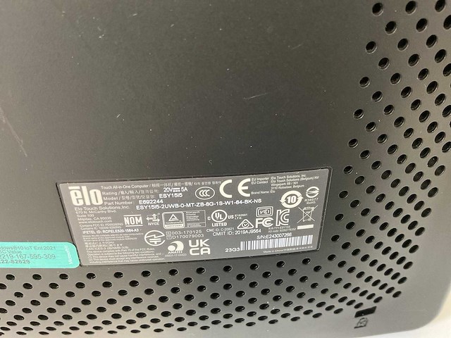 Elo touch solutions elo i5 15.5”, core(tm) i5 8th gen, 16 gb ram, 250 gb ssd all-in-one desktop (7x) - afbeelding 15 van  25