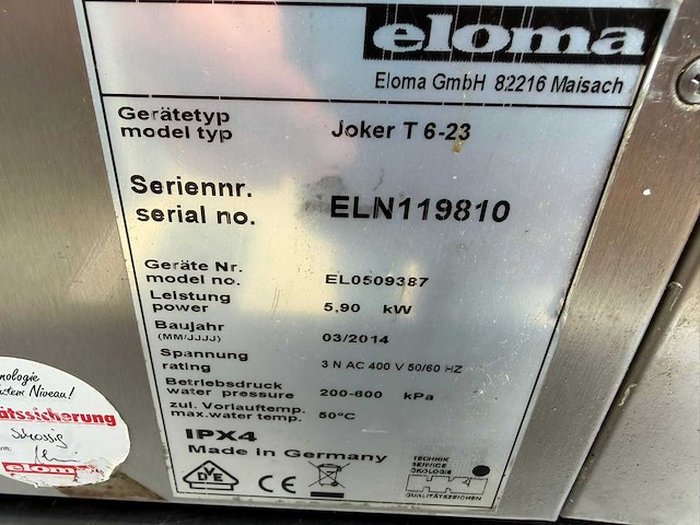 Eloma - joker t 6-23 - combisteamer - afbeelding 7 van  7
