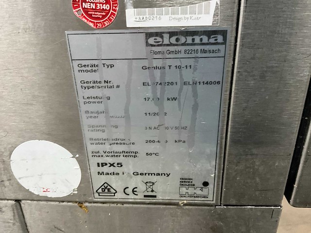 Eloma genius t 10-11 combisteamer - afbeelding 2 van  9