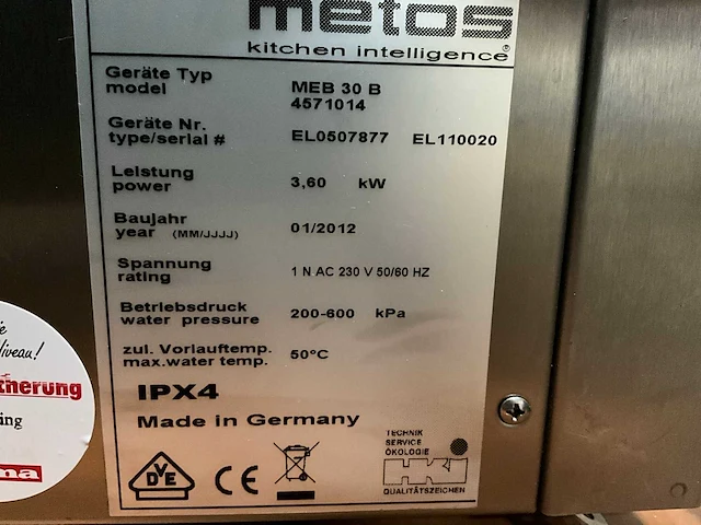 Eloma meb 30 b combisteamer - afbeelding 6 van  6