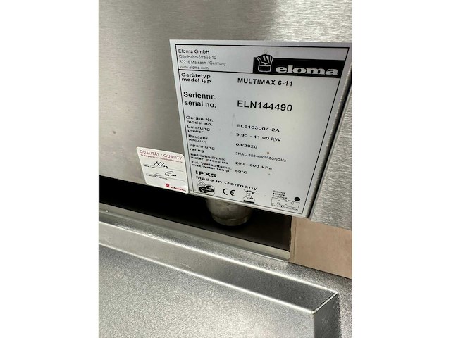 Eloma multimax 6-11 6-plaats zelfreinigend centrum “demo model” - afbeelding 9 van  9