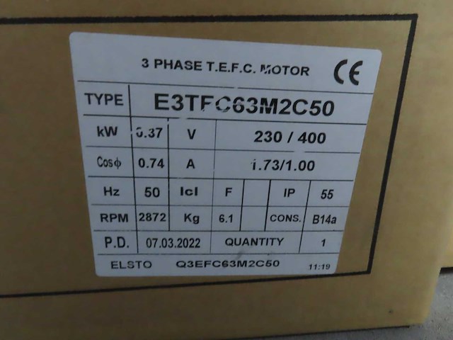Elsto - e3tfc63m2c50 - 3 fase aandrijfmotor (13x) - afbeelding 3 van  3