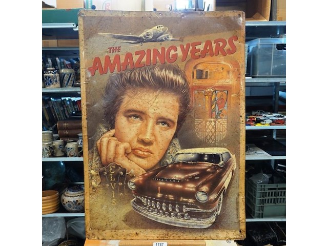 Elvis presley "the amazing years" metalen reclamebord met een vintage ontwerp - afbeelding 1 van  5