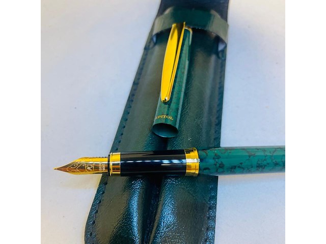 Elysee 22kt gouden clip en frills 3 micron marble green - afbeelding 2 van  5