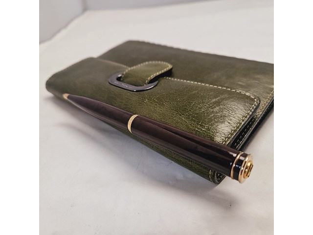 Elysee capitol 18kt gp balpen inclusief leren claudio ferrici notitieboek - afbeelding 5 van  9