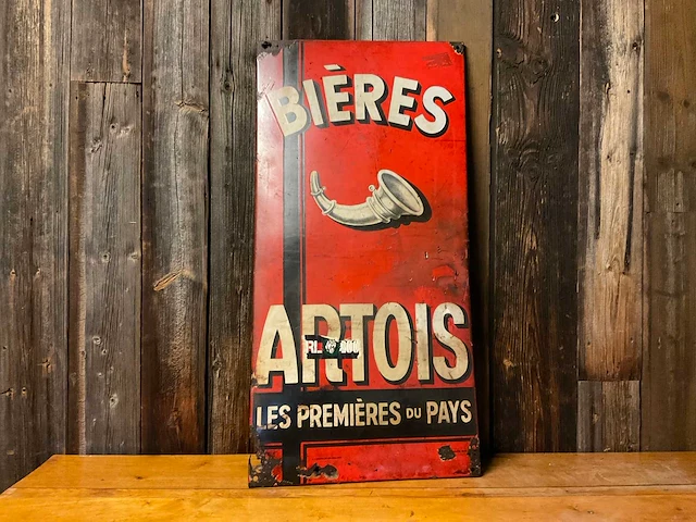 Emaille “bières artois” | horeca-/reclamebord - afbeelding 1 van  7