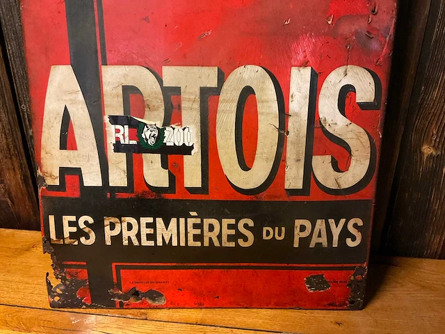 Emaille “bières artois” | horeca-/reclamebord - afbeelding 4 van  7