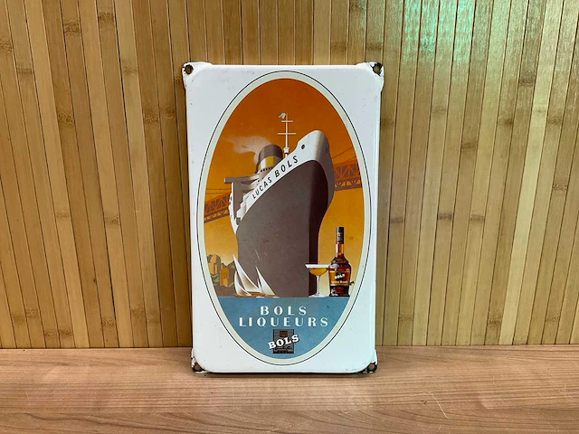 Emaille “bols” | oranje | horeca-/reclamebord - afbeelding 1 van  7