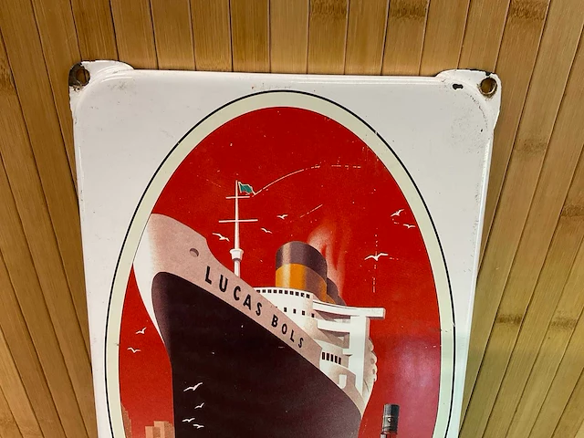 Emaille “bols” | rood | horeca-/reclamebord - afbeelding 4 van  7
