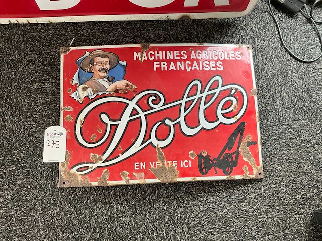 Emaille bord vintage dollé - afbeelding 1 van  5