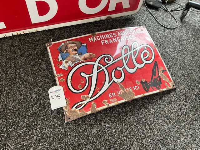 Emaille bord vintage dollé - afbeelding 2 van  5