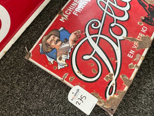 Emaille bord vintage dollé - afbeelding 3 van  5