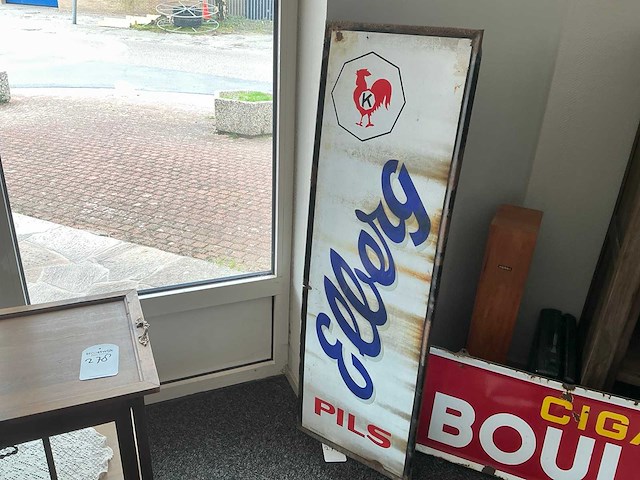Emaille bord vintage elberg pils - afbeelding 1 van  8