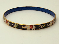 Emaille cloisonné armband met olifantenmotief - afbeelding 1 van  6